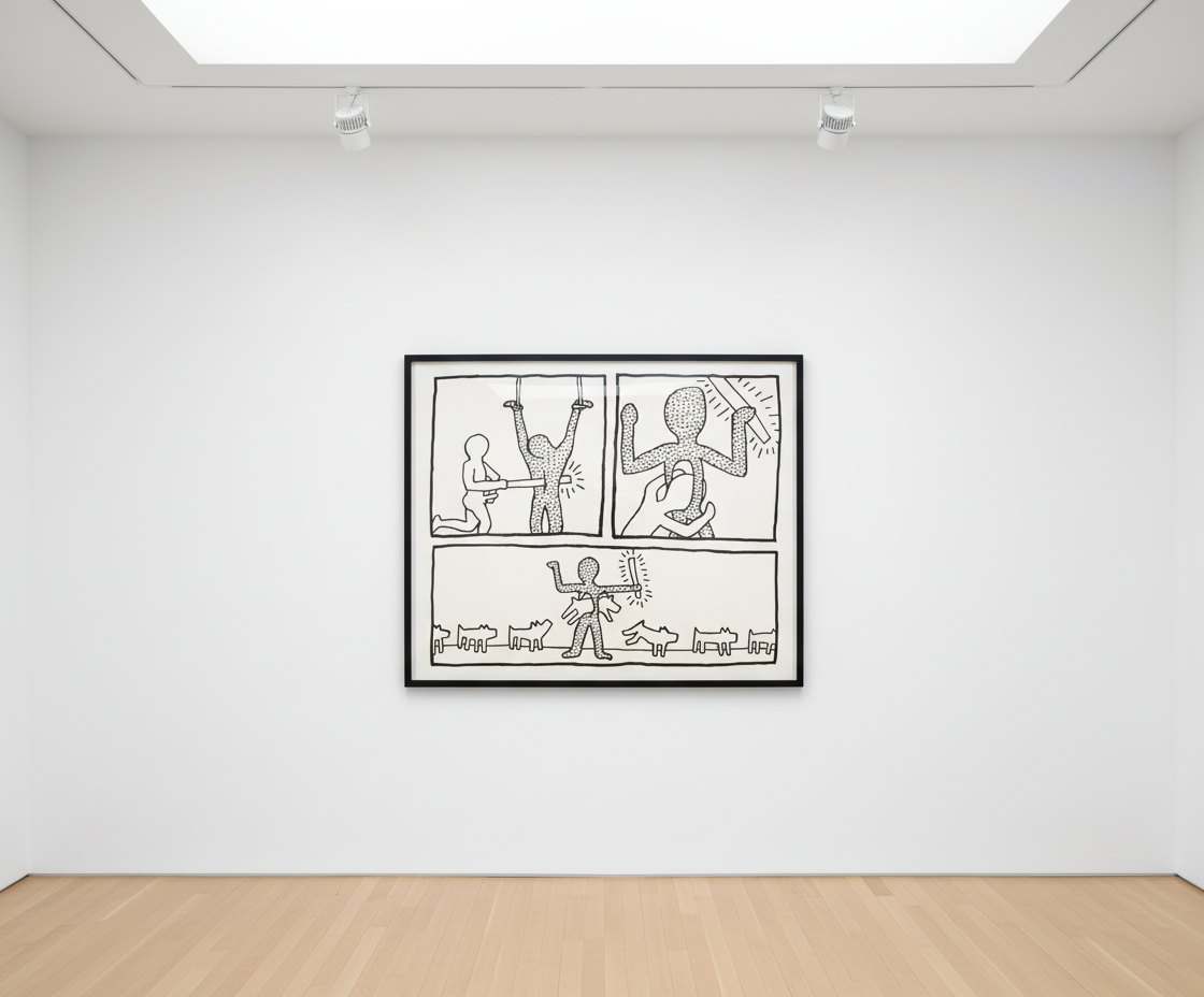 Keith Haring - Blueprint Drawing 9 (Littmann PP. 179), 1990, Silkscreen