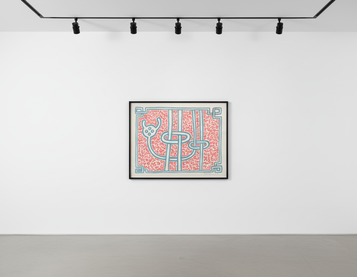Keith Haring - Chocolate Buddha (pink), 1989, Lithograph
Hand signed and numbered