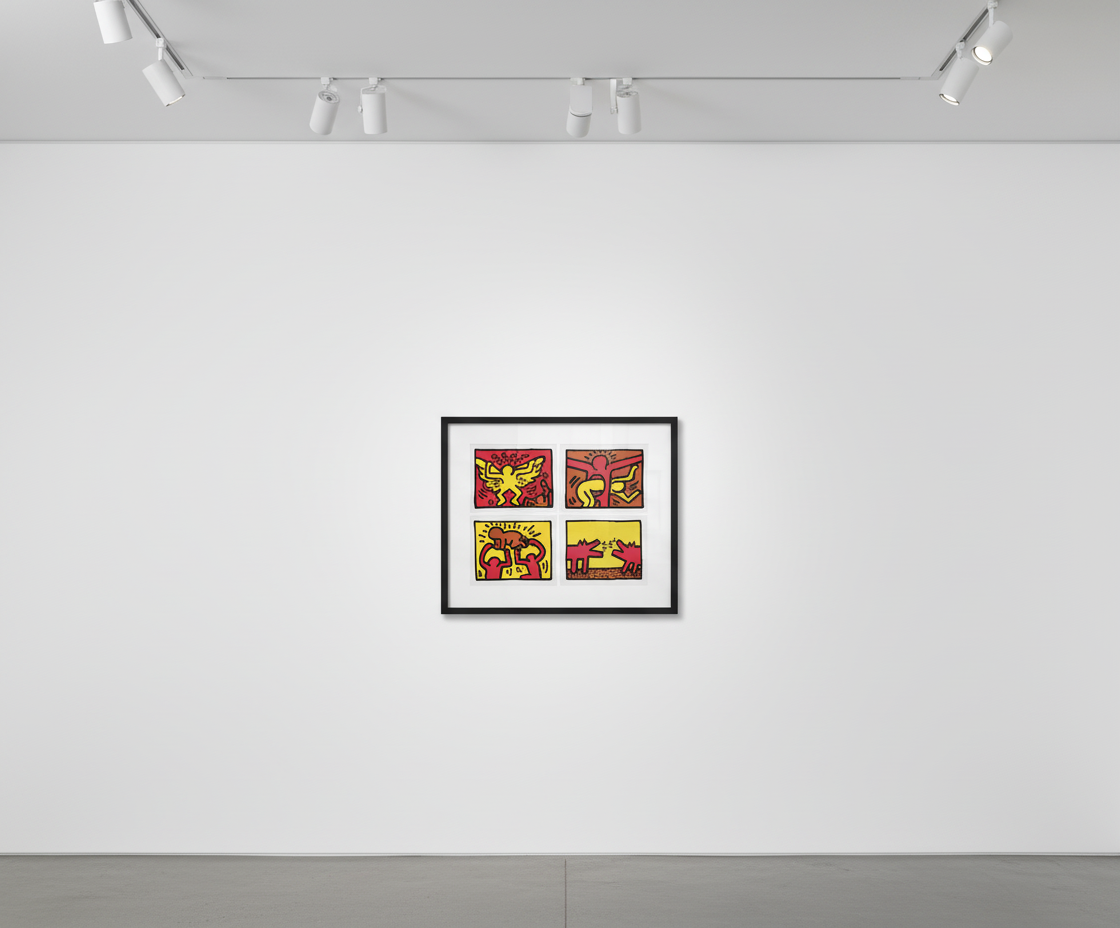 Keith Haring - Pop Shop IV (Littmann PP. 146-147), 1989, The complete set of four silkscreens