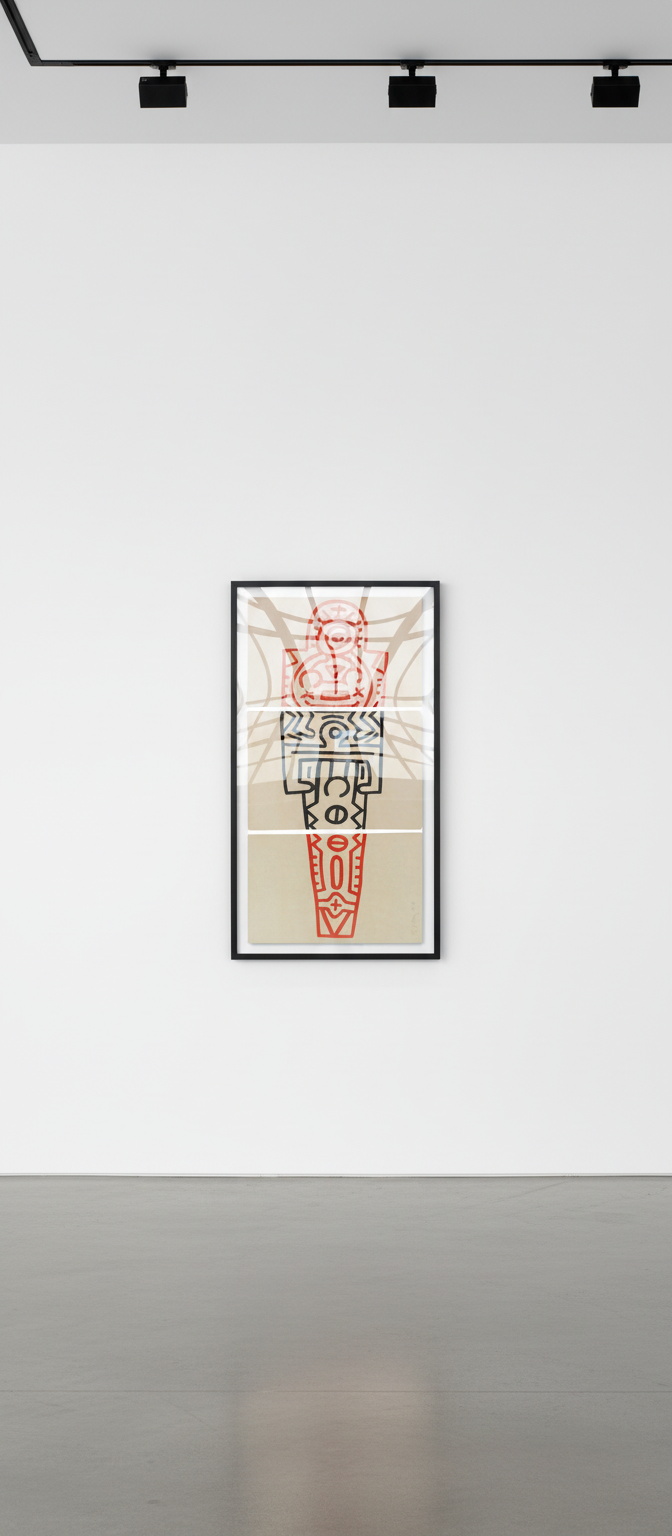 Keith Haring - Totem Print, 1989, Woodcut print on paper