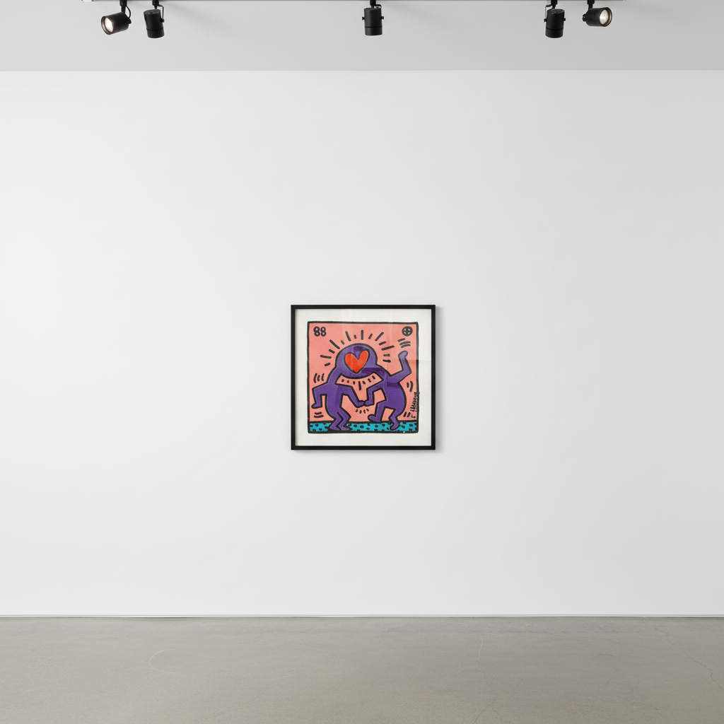 Keith Haring - Untitled (Wedding Invitation)  (Littmann PP. 92), 1988, Silkscreen on canvas