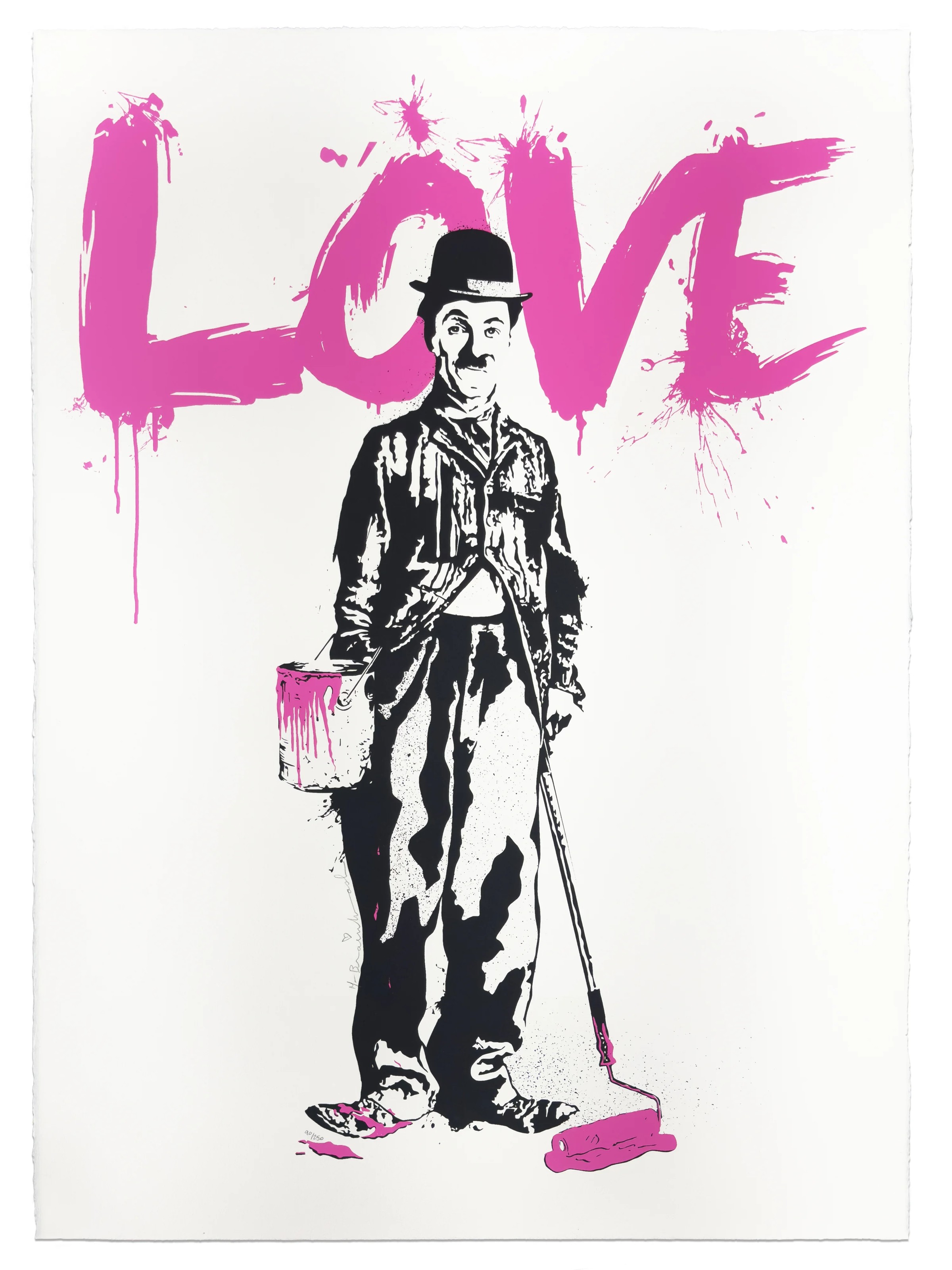 Mr. Brainwash - Chaplin Love, 2010, Screenprint in colours on BFK Rives paper