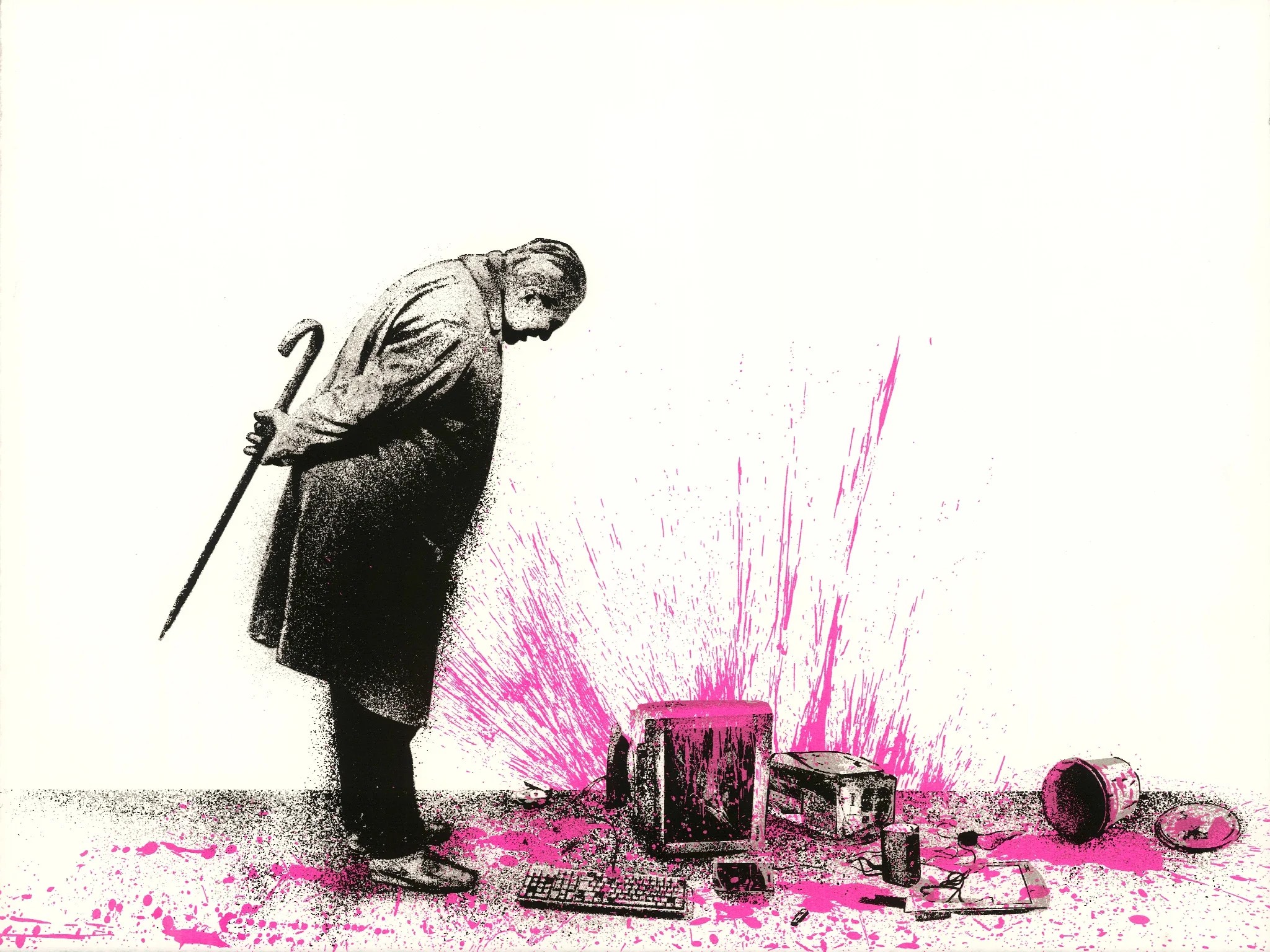 Mr. Brainwash - Glitch (Pink), 2018, Silkscreen on paper