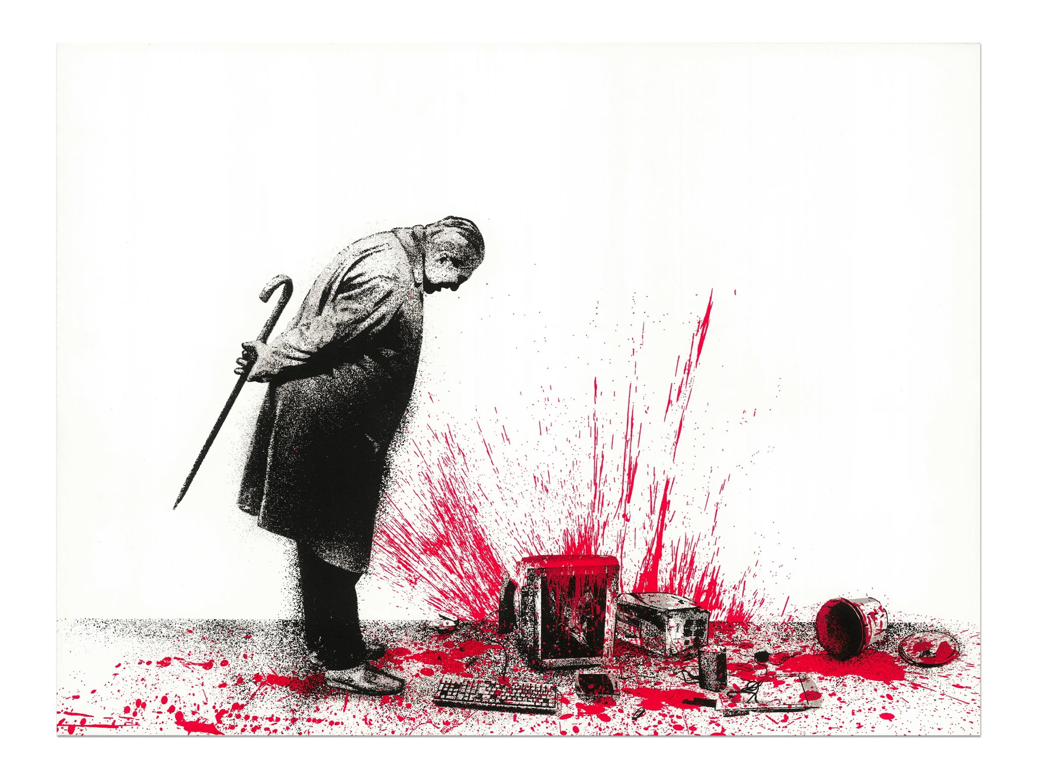 Mr. Brainwash - Glitch (Red), 2018, Silkscreen on paper