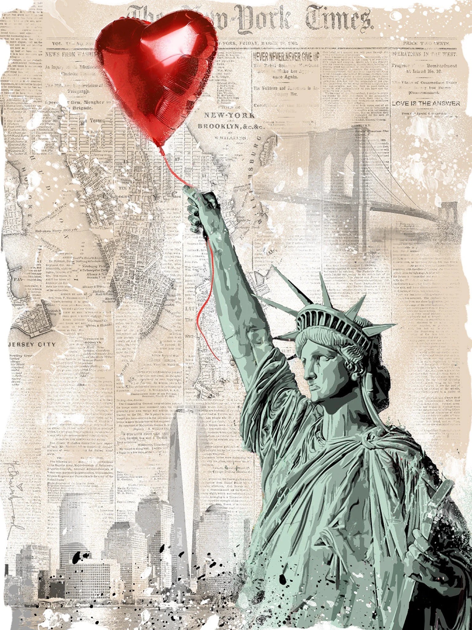 Mr. Brainwash - Heart & Soul, 2020, Silkscreen on paper