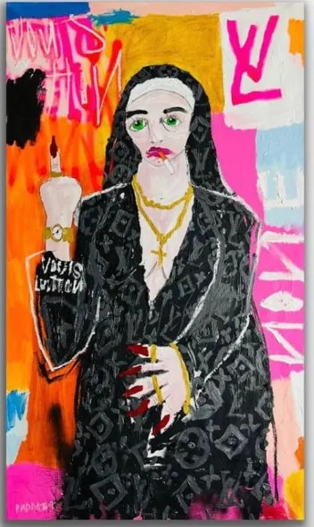 Nathan Paddison - Louis Vuitton None, 2022, Oil stick matte vinyl acrylic spray paint charcoal and pencil on canvas