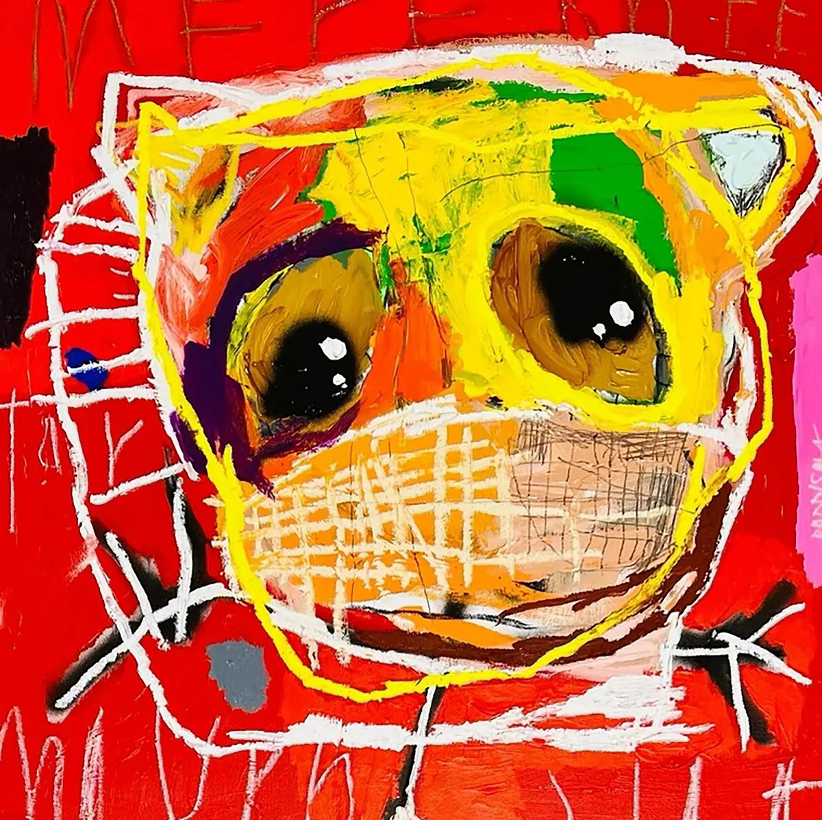 Nathan Paddison - Mere Knew Mourn Star, 2022, Oil stick, matte vinyl acrylic spray paint, charcoal, and pencil on canvas