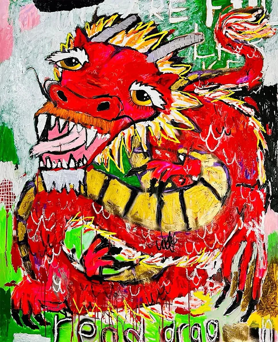 Nathan Paddison - Read Drag On, 2022, Oil stick, matte vinyl acrylic spray paint, charcoal, and pencil on canvas