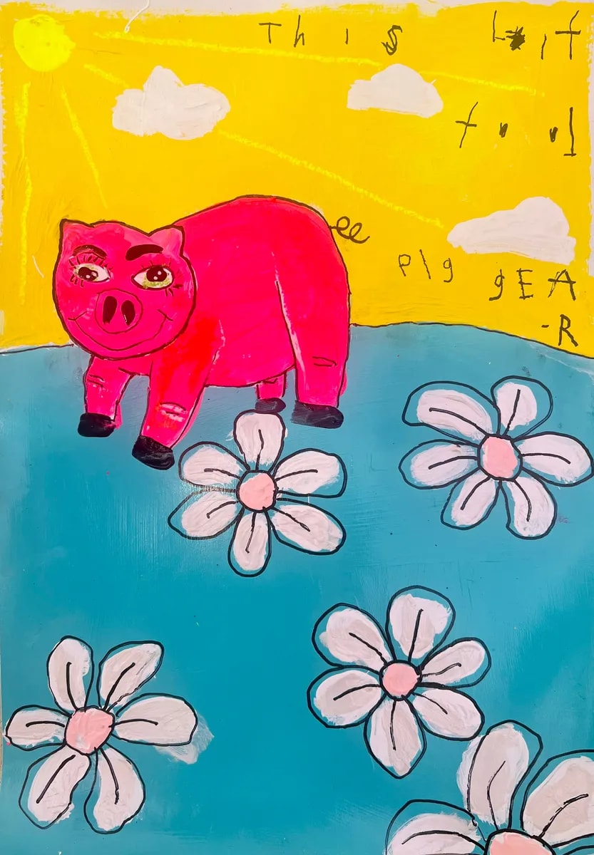 Nathan Paddison - Untitled (Pig), 2024, Mixed media on paper