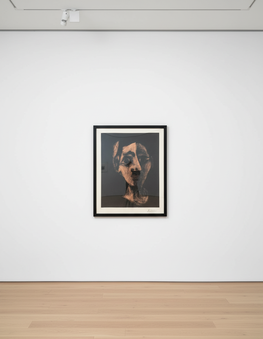 Pablo Picasso - Jacqueline au Bandeau, 1962, Linoleum Cut on Arches Wove Paper.