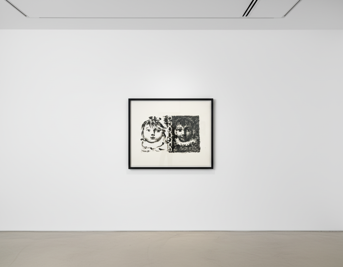 Pablo Picasso - Paloma et Claude, 1950, Lithograph made with fingerpainting with ink on lithographic transfer paper
Bloch ...