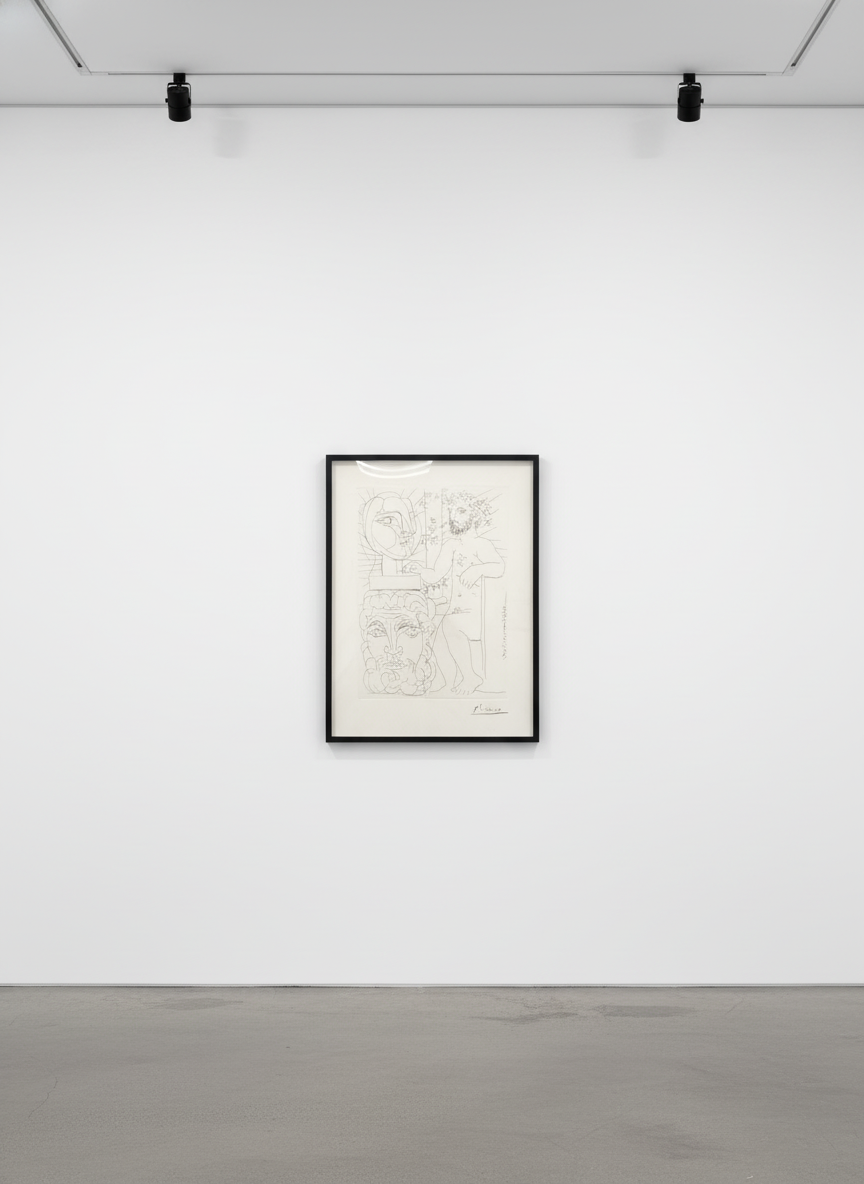 Pablo Picasso - Sculpteur et Deux Têtes sculptées (La Suite Vollard), 1939, Etching on Montval with the Picasso watermark ...