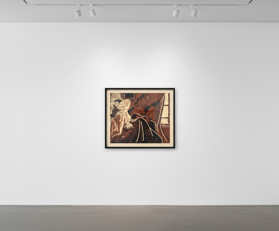 Pablo Picasso - Two Women by the Window | Deux femmes près de la fenêtre, 1959, Original Hand Signed Linocut in Colours on...