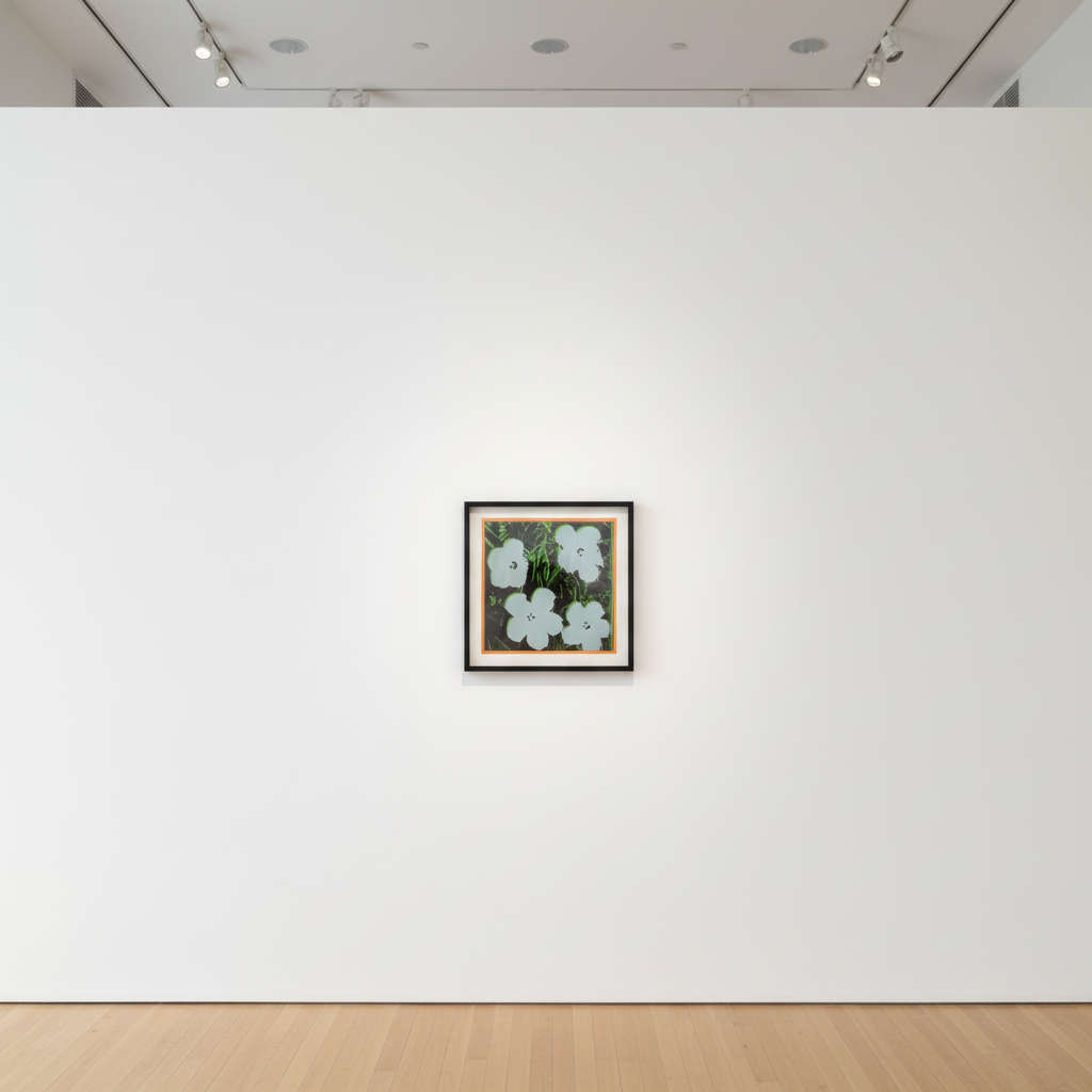 Richard Pettibone - Warhol Flowers 1964 (Blue), 1970, Silkscreen and oil/acrylic on canvas in artist´s frame