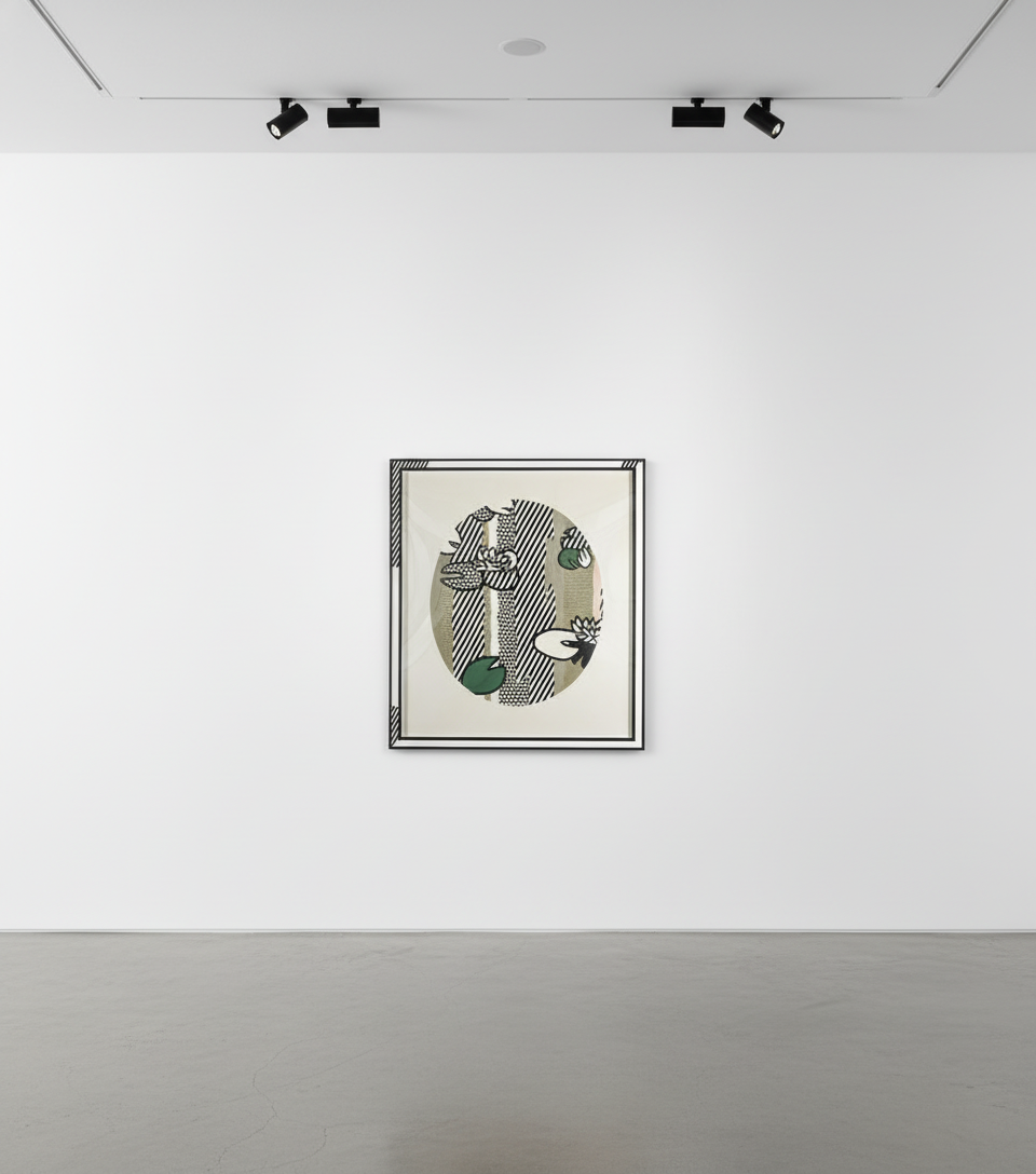 Roy Lichtenstein - Pink Flower (C. 261), from Water Lilies, 1992, Screen printed enamel in colors