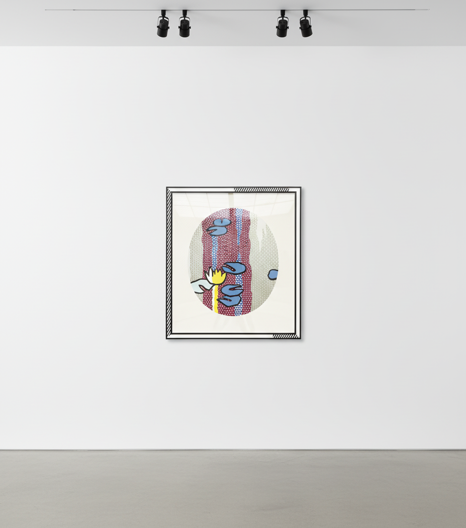 Roy Lichtenstein - Blue Lily Pads (C.262), from Water Lilies, 1992, Screen print enamel on processed and swirled stainless...