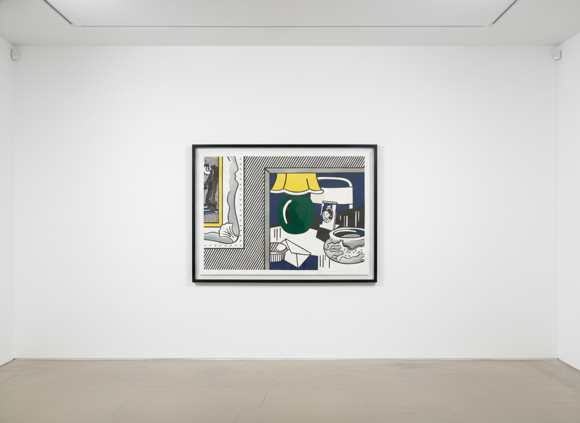 Roy Lichtenstein - Two Paintings: Green Lamp, 1984, Woodcut, lithograph, screenprint and collage in colours, on Arches 88 ...