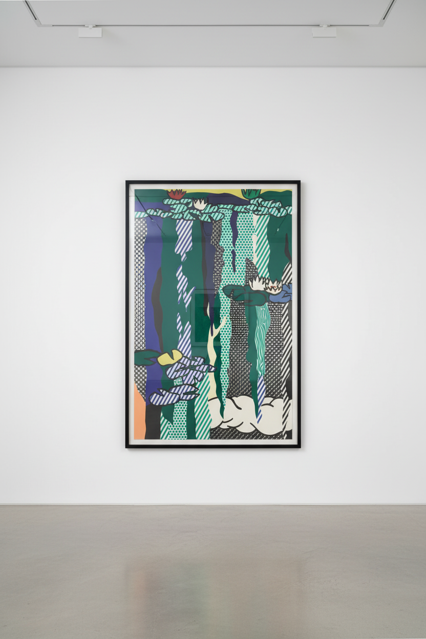Roy Lichtenstein - Water Lilies With Cloud (C. 263), 1992, Silkscreen with enamel on stainless steel