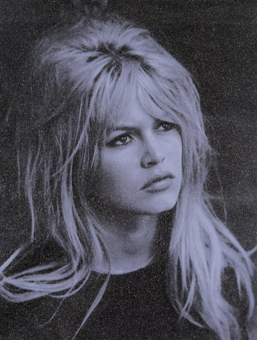 Russell Young - Brigitte Bardot Rocket Lavendar, 2017, Hand pulled acrylic, enamel screen print and diamond dust on linen ...