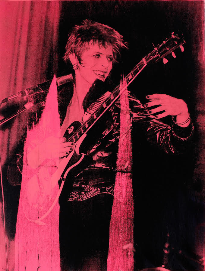 Russell Young - David Bowie Pink and Black, 2008, Acrylic paint screen print on canvas