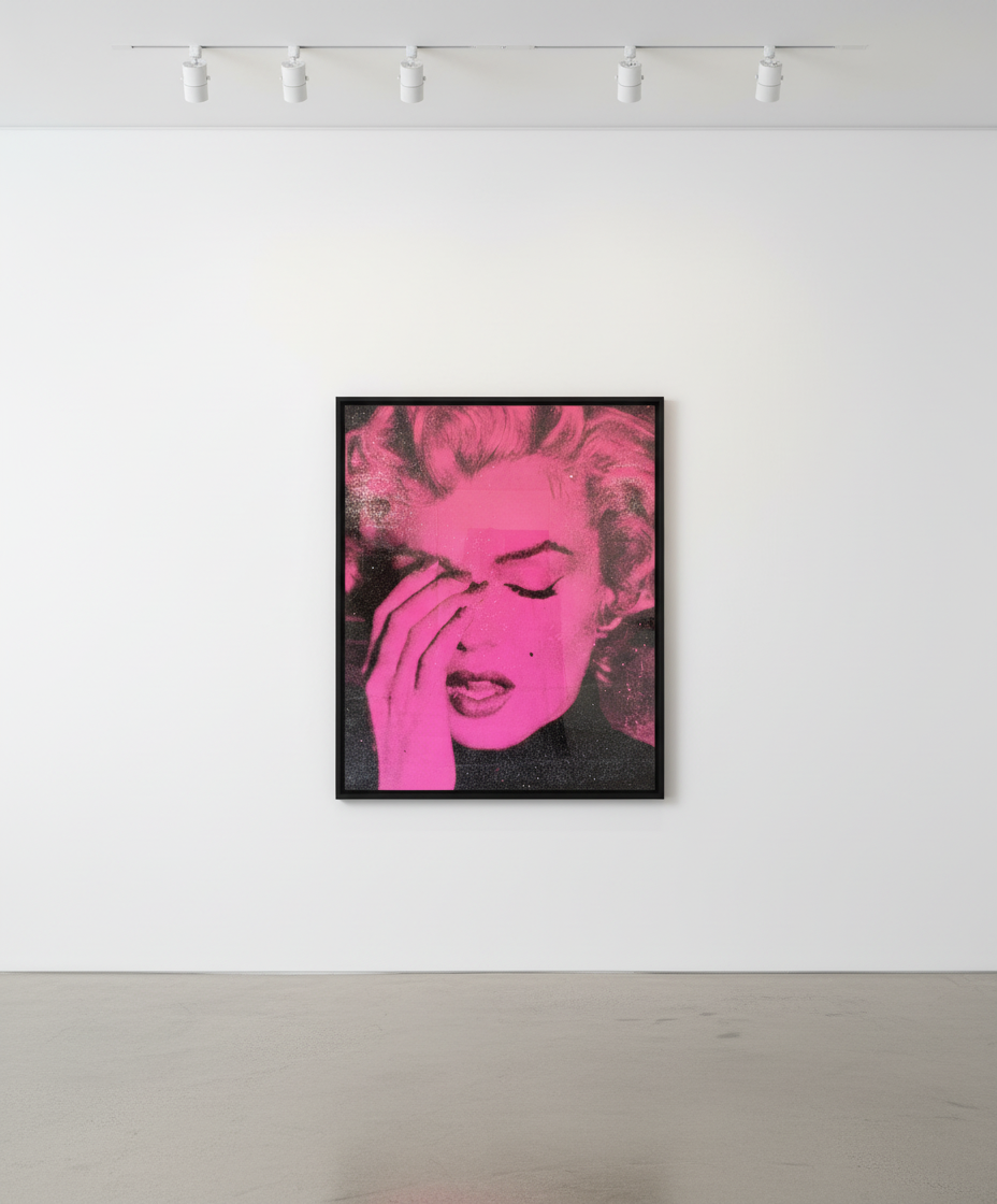 Russell Young - Marilyn Crying Diamond (Genesee Pink), 2024, Acrylic, oil based ink adn diamond dust hand pulled screenpri...