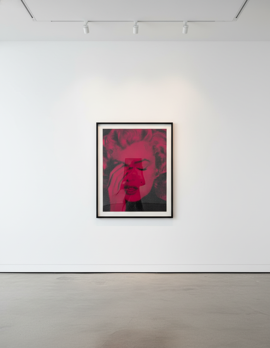 Russell Young - Marilyn Crying Hellfire Red, 2017, Hand-pulled acrylic and enamel screen print on linen with diamond dust ...