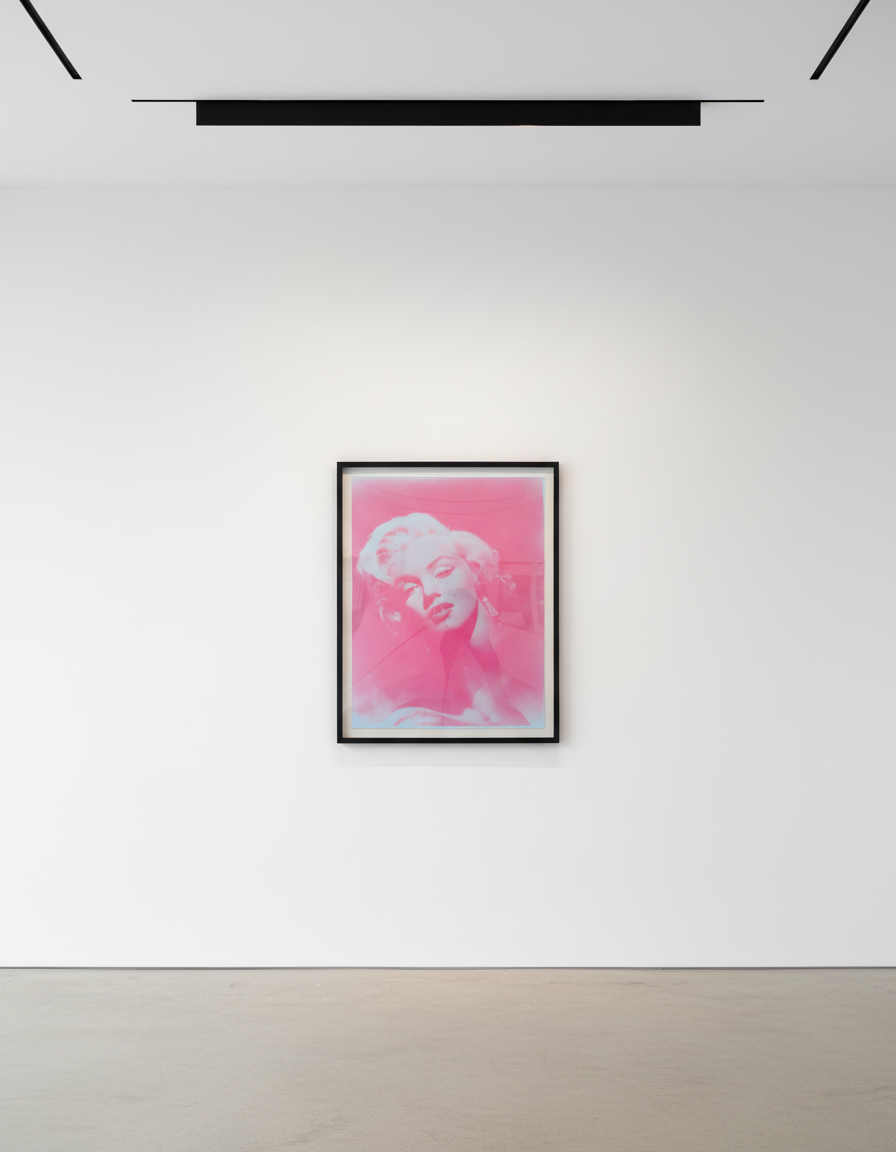 Russell Young - Marilyn Glamour (Pink), 2010, Enamel screen print on linen with diamond dust in White and Pink