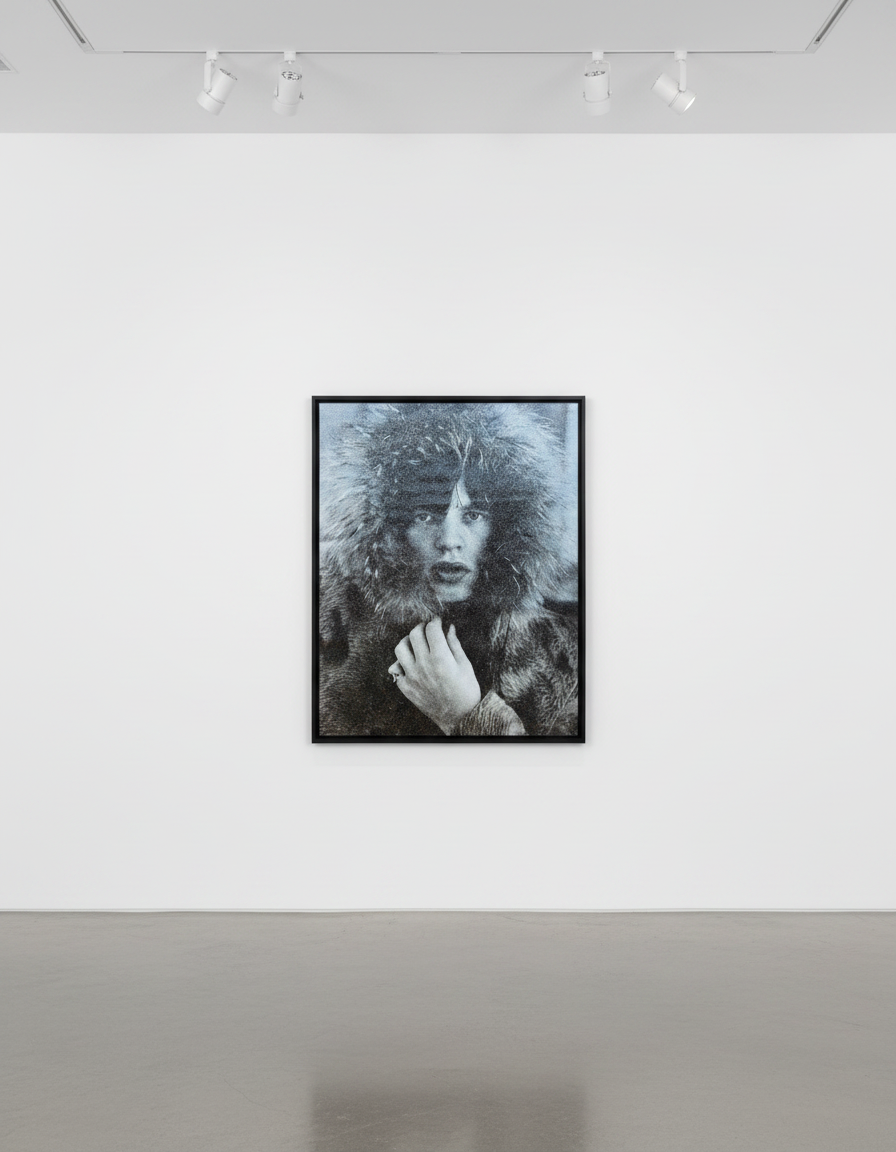 Russell Young - Mick Jagger (Wild Blue), 2023, Acrylic, oil based ink and diamond dust hand pulled screenprint on linen