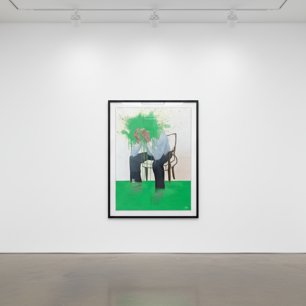 Sage Barnes - Consumed (Green), 2022, Giclee print with silkscreen printed colors, hand finished with acrylic paint on mus...