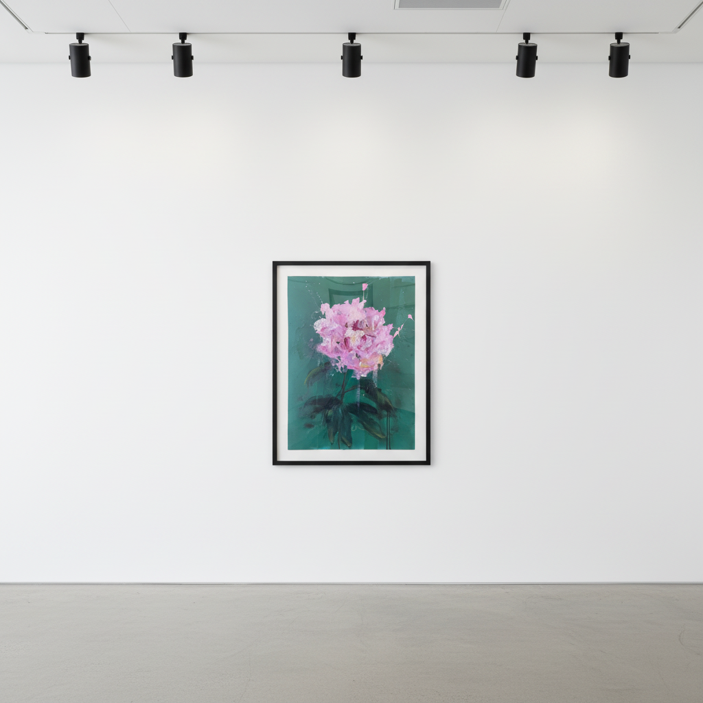 Sage Barnes - Floral Study #1, 2022, Acrylic on 600 lb watercolor paper, deckled edges