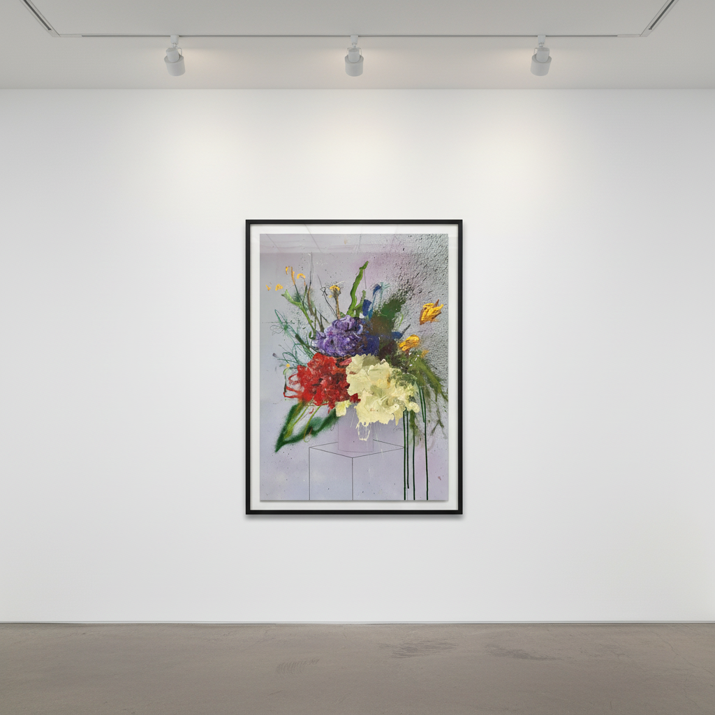 Sage Barnes - Floral Study 6, 2022, Acrylic on 600 lb watercolor paper, deckled edges