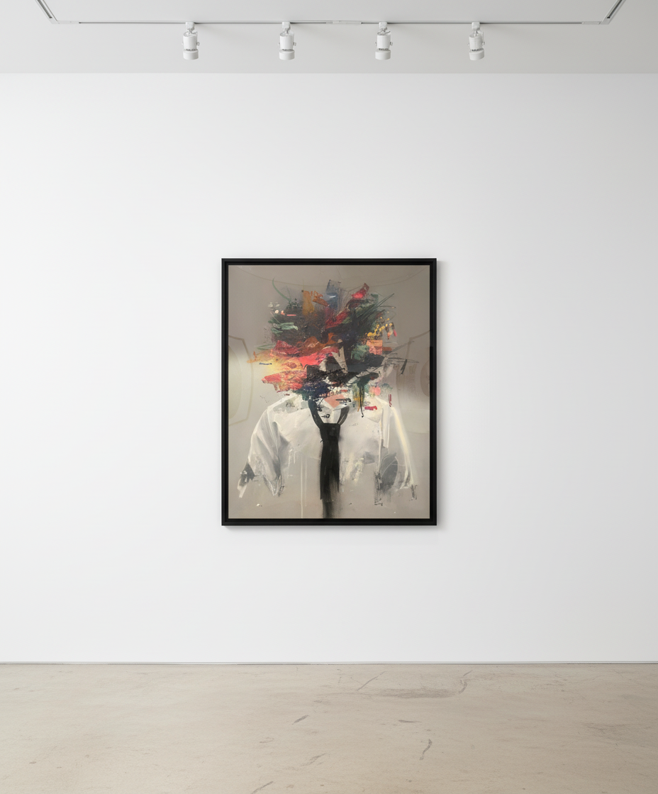 Sage Barnes - Self Portrait #7, 2021, Acrylic and spray paint on canvas