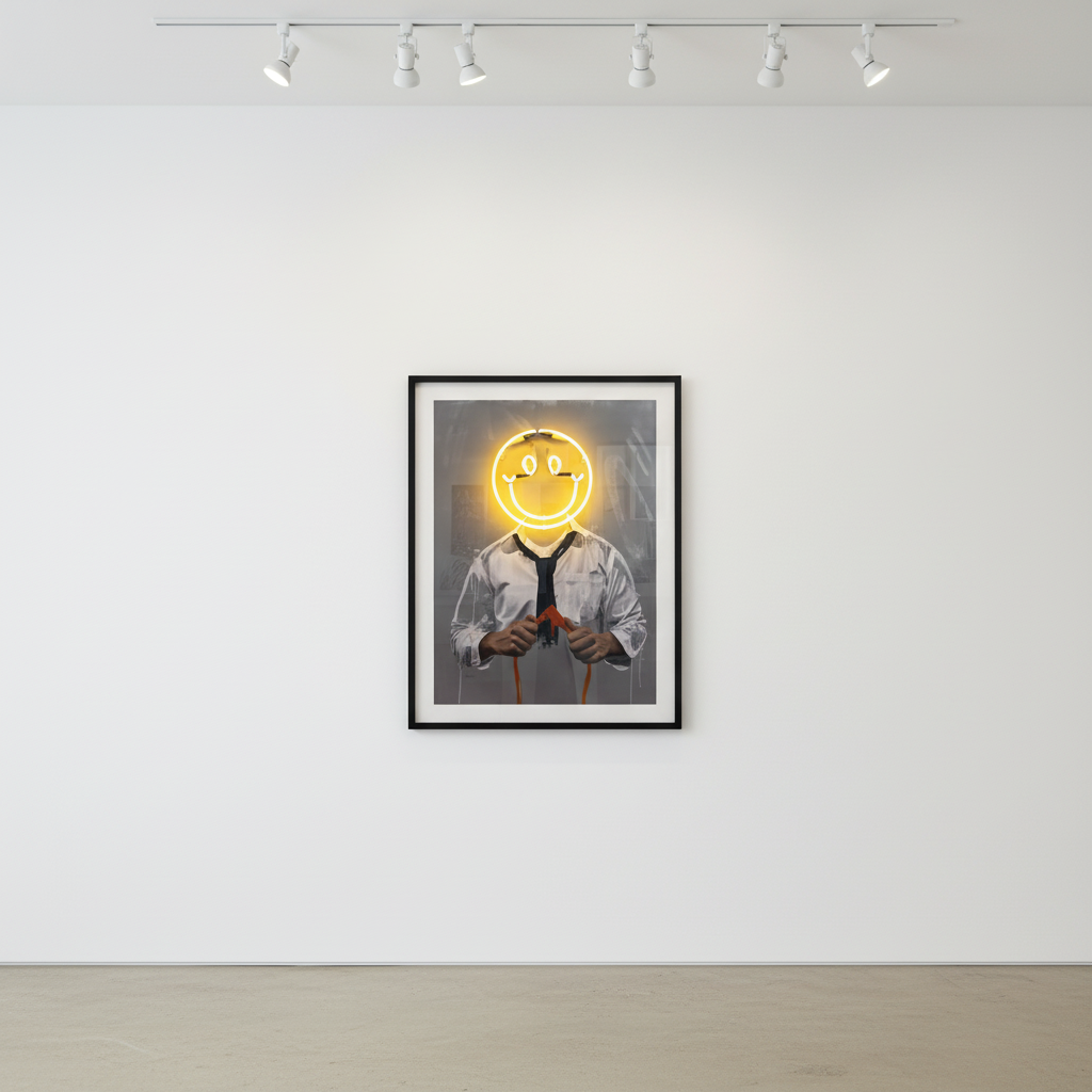 Sage Barnes - Shine, 2019, Acrylic, spray paint and neon on canvas