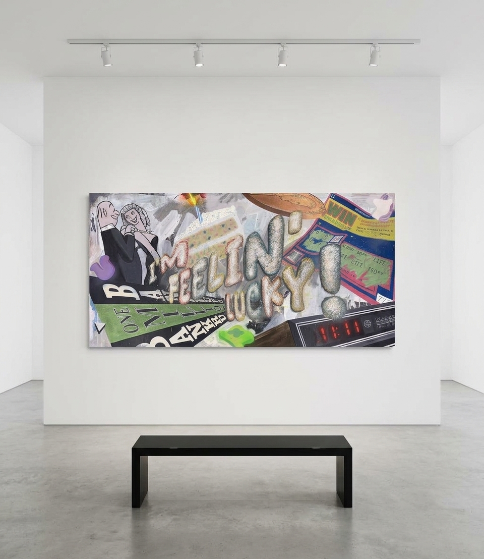 Jojo Anavim - I'm Feelin Lucky, 2025, Mixed Media on Canvas
