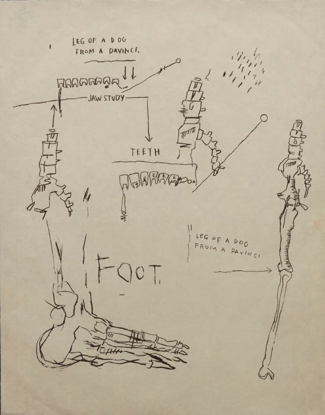 Jean-Michel Basquiat - Leg Of A Dog (Signed), 1983, Two color silk screen on Okawara Rice paper
