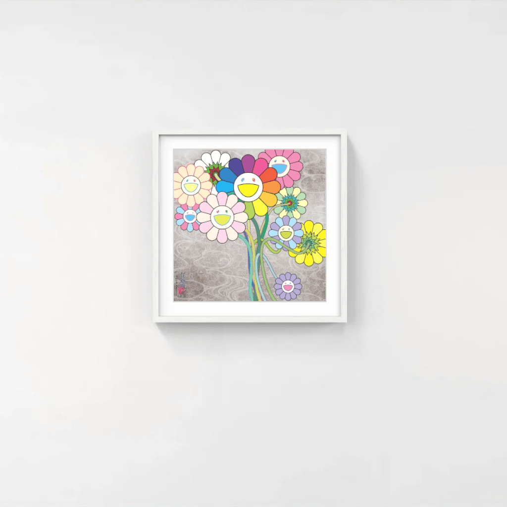 Takashi Murakami - Kōrin and Warhol, 2025, 4c offset w/cold stamp + spot varnishing