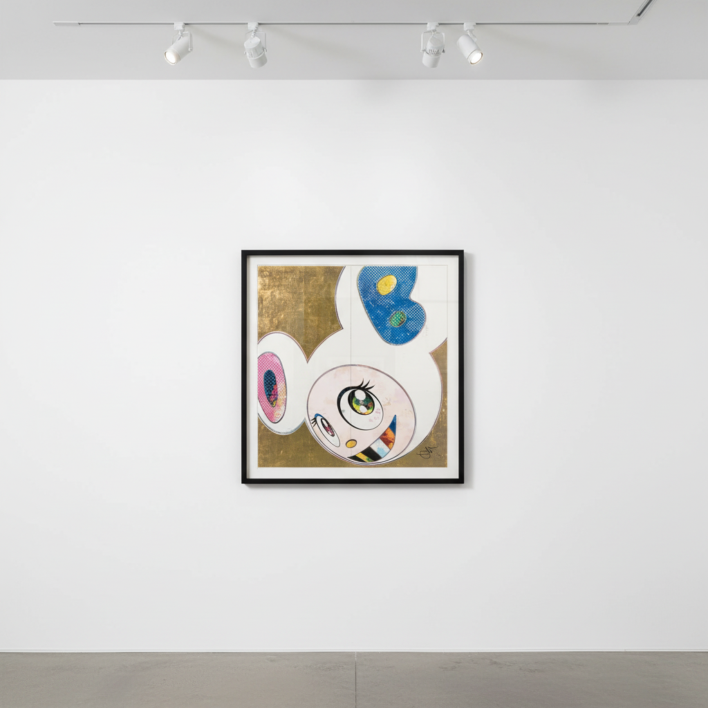 Takashi Murakami - DOB in Pure White Robe (Pink & Blue), 2013, Offset lithograph in colors with foil and gloss varnish