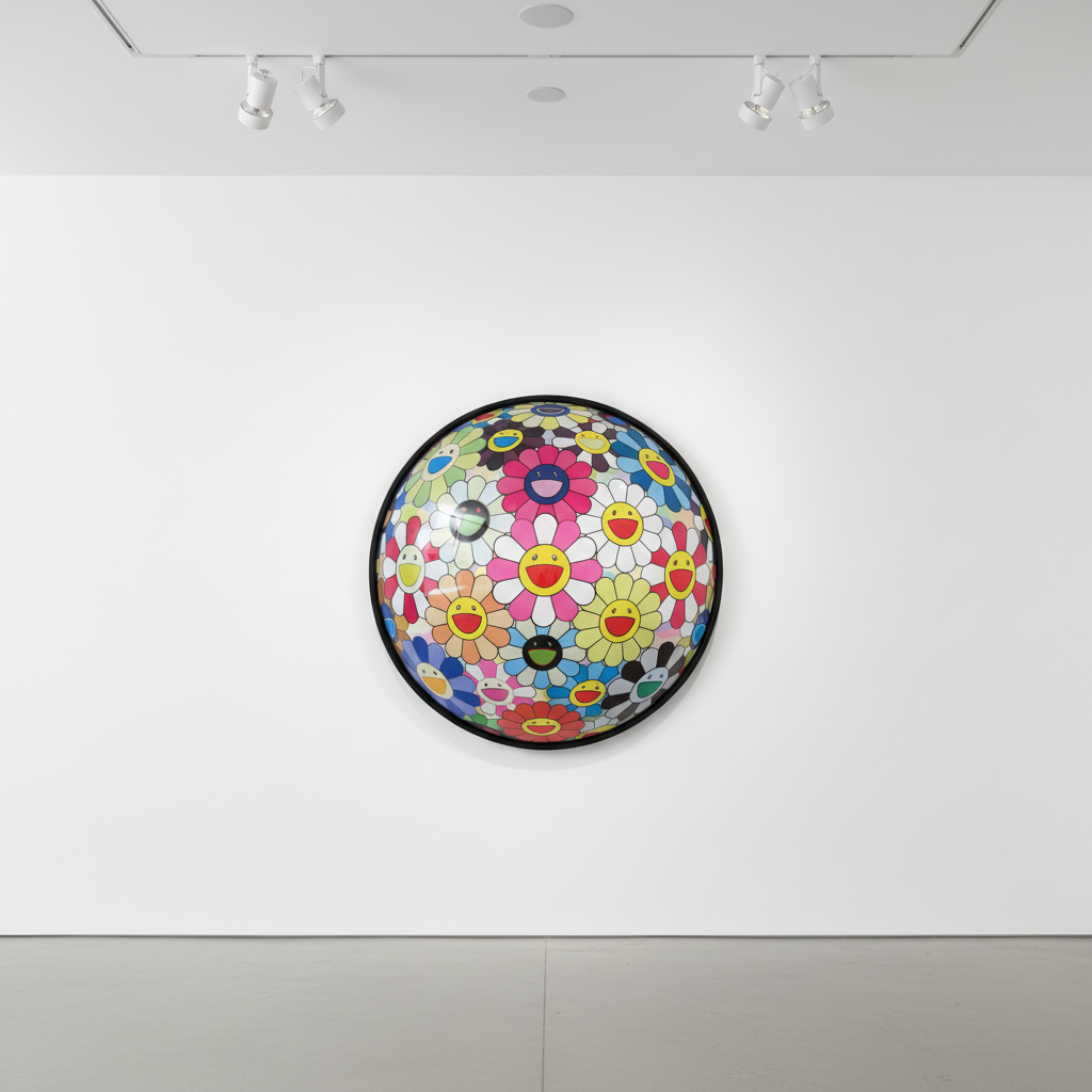 Takashi Murakami - Flower Ball (Pink), 2007, Offset lithograph in colors with cold stamping