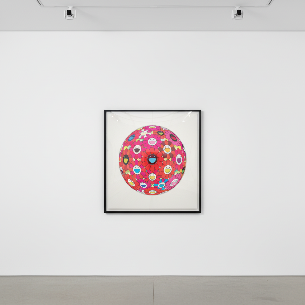 Takashi Murakami - Flowerball (3D) - Red, Pink, Blue, 2013, Offset lithograph