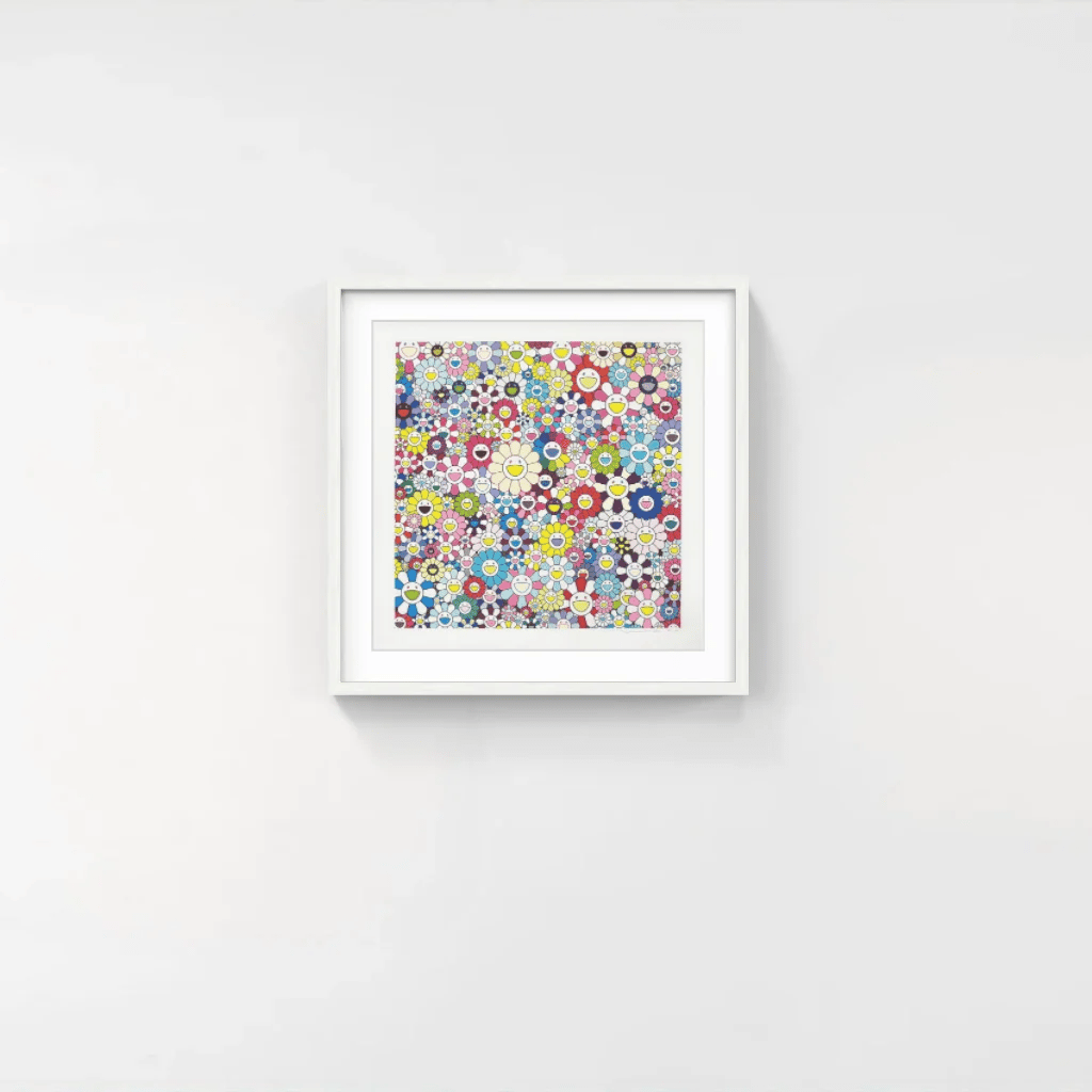 Takashi Murakami - Heaven's Gate, 2022, hand-signed screenprint and archival pigment print with platinum leaf