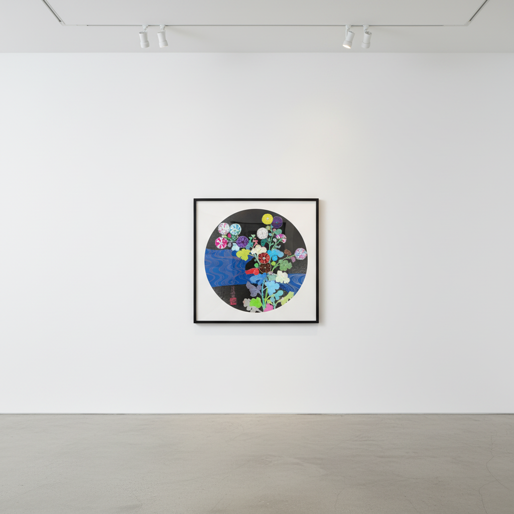 Takashi Murakami - Korin , Azure River, 2015, Offset lithograph in colors with foil and gloss varnish on smooth wove paper