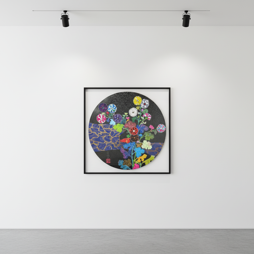 Takashi Murakami - Kyoto Kōrin Mononoke Flower, 2024, 4 Colors Offset print, cold stamp and high gloss varnishing