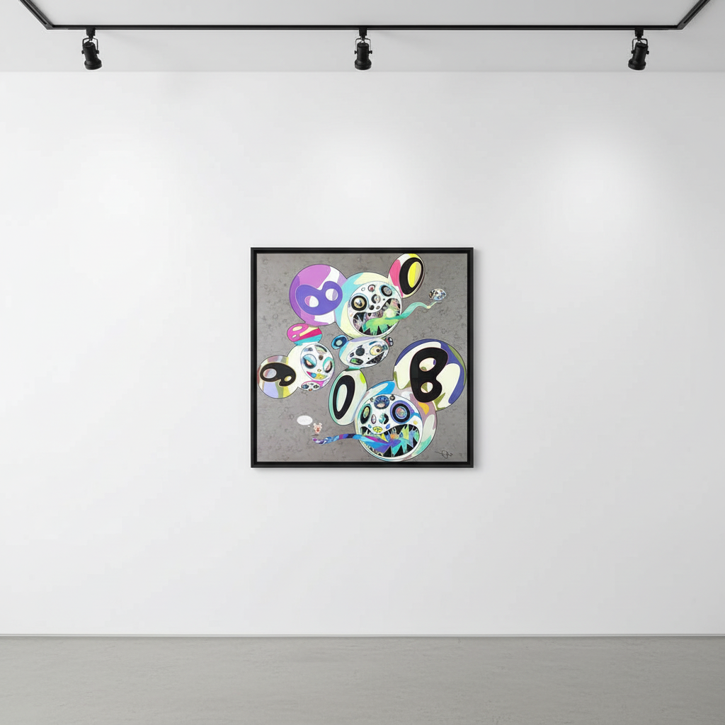 Takashi Murakami - Spiral, 2014, Offset lithograph with cold foil stamp and high gloss varnishing on UV paper
