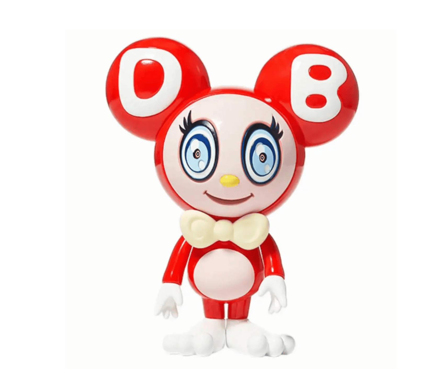 Takashi Murakami - Untitled (Red), 2020, FRP, urethane paint, stainless steel, wood