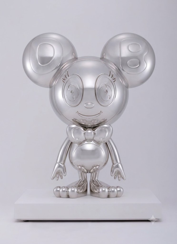 Takashi Murakami - Untitled (Silver), 2020, FRP, urethane paint, stainless steel, wood