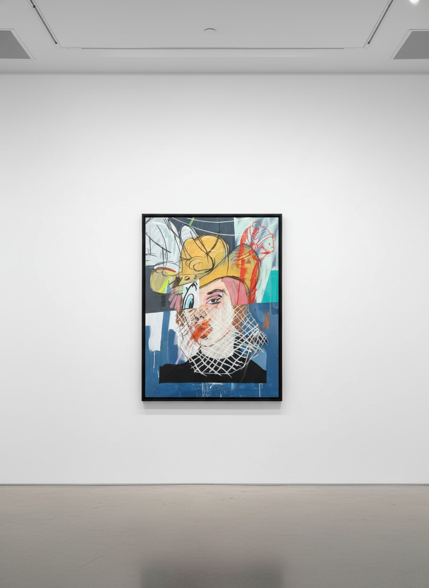 Terry Urban - Honky Tonk Angel, 2025, Acrylic, oil, aerosol, and pastel on canvas