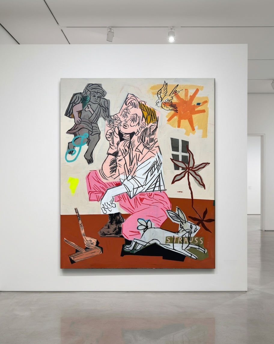 Terry Urban - Lucille's Garden, 2026, Acrylic, Oil, Charcoal, Aerosol on Canvas