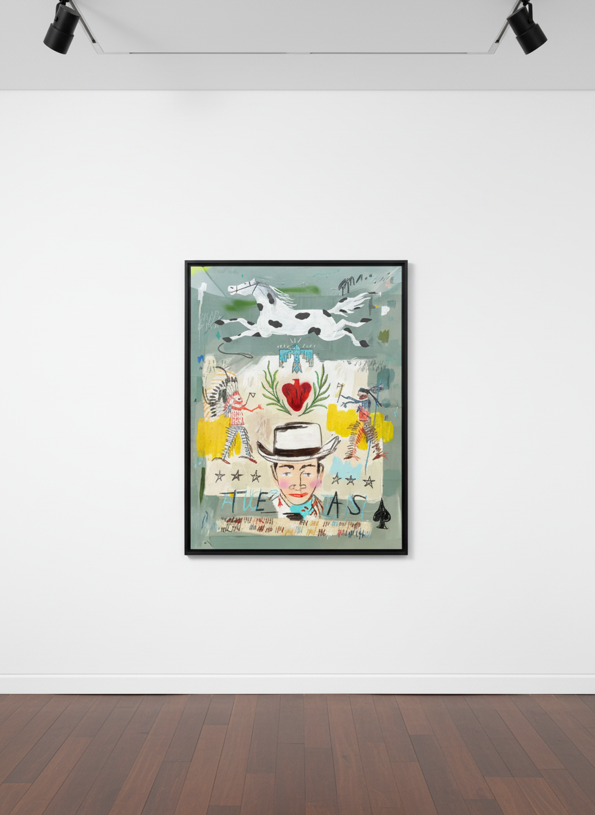 Terry Urban - Tejas Two Step, 2025, Acrylic, oil, pastel, ink, aerosol on canvas