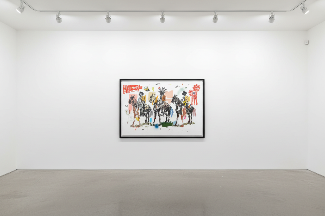 Terry Urban - Tres Amigos, 2025, Acrylic, pastel, oil on Achilles paper