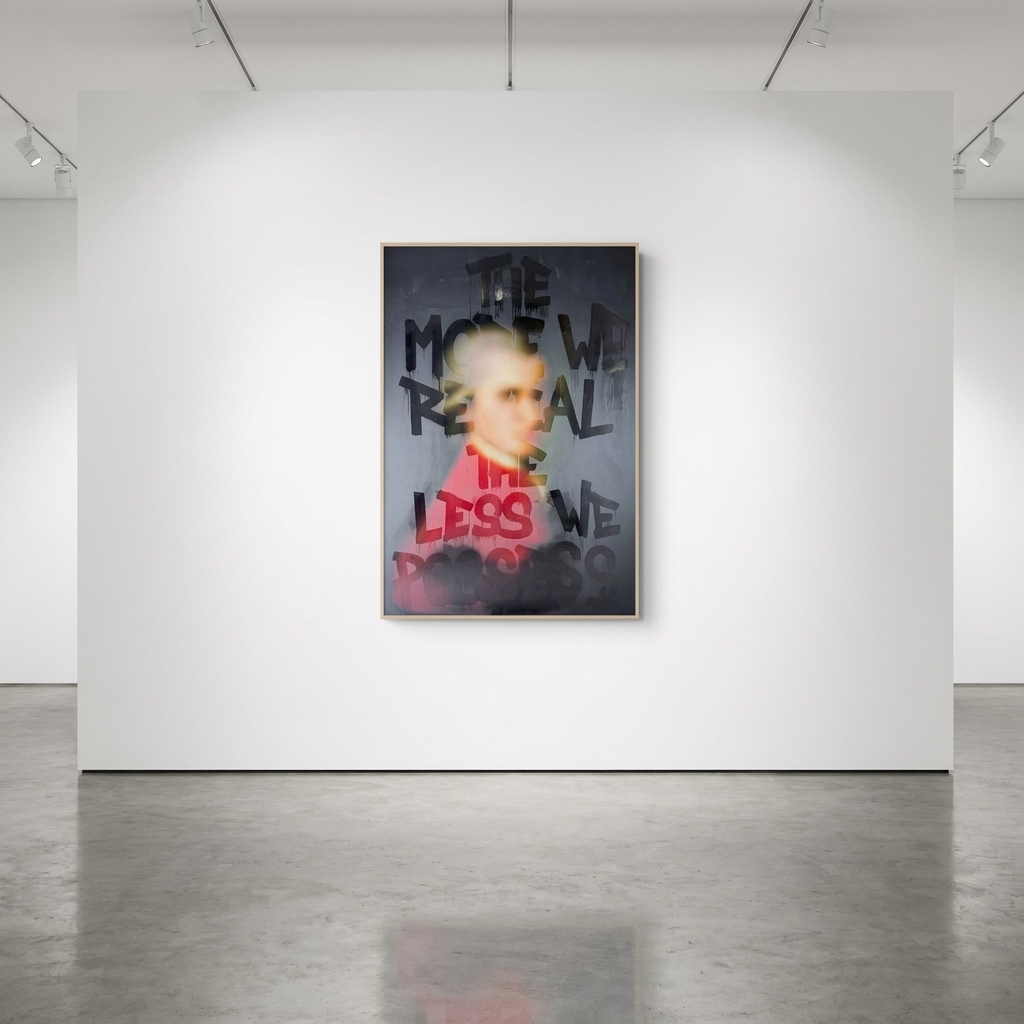 Punkmetender - The Measure of Silence (Mozart), 2026, Oil on canvas with handwritten epoxy resin | Signed and Dated 